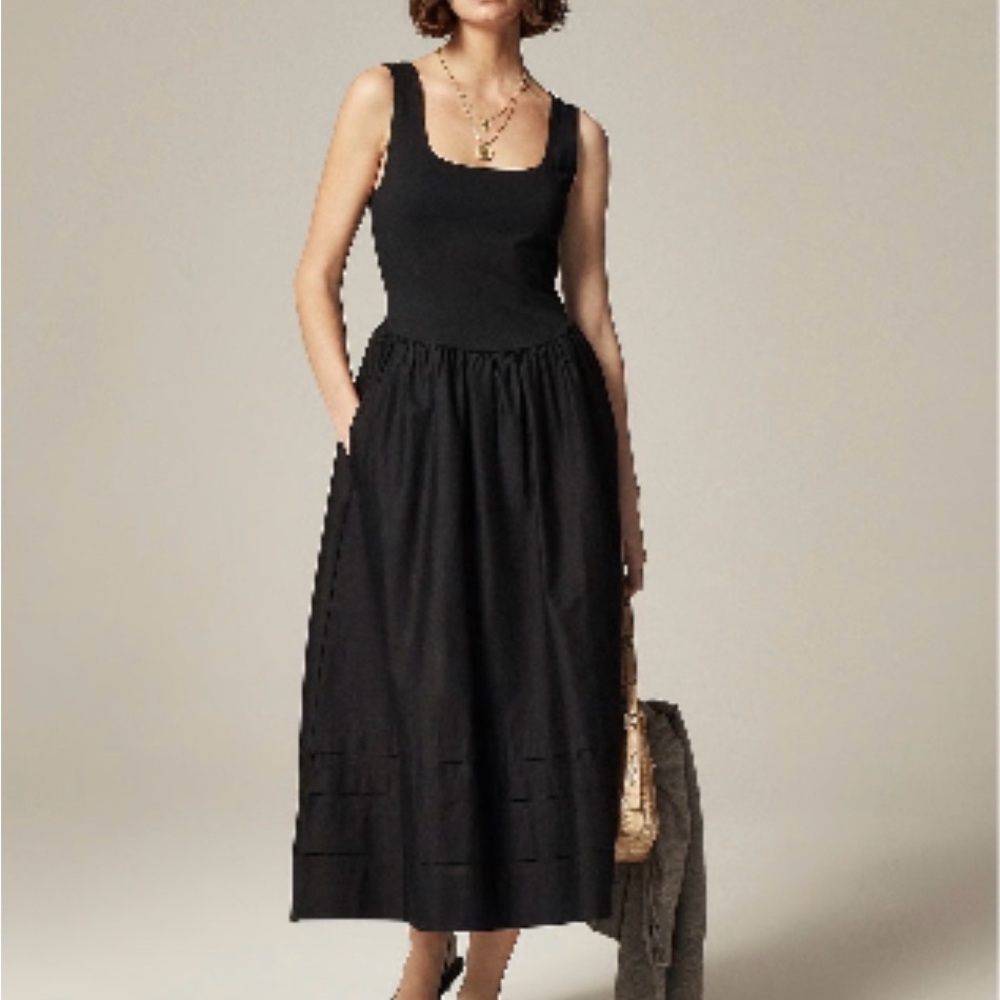 J Crew Mixy Sleeveless Square-Neck Midi Dress size S NWT